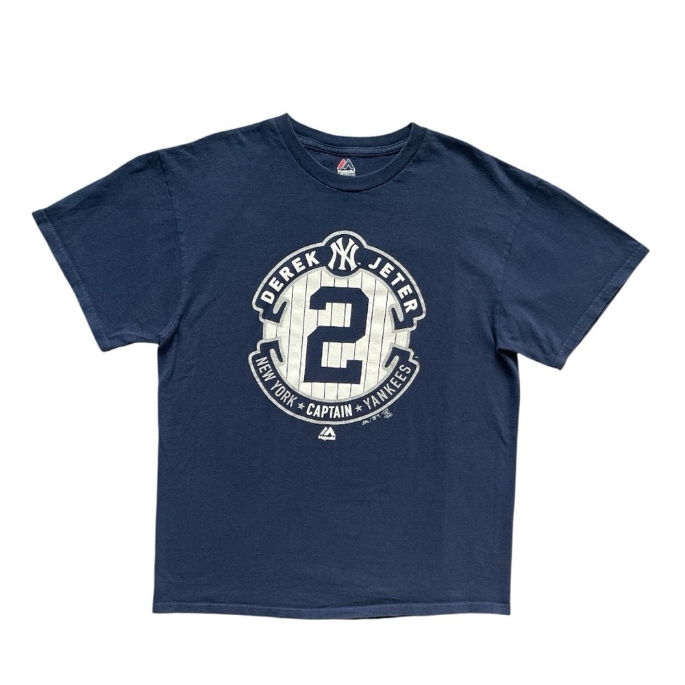Derek Jeter New York Yankees Graphic T-Shirt Women’s Large Navy